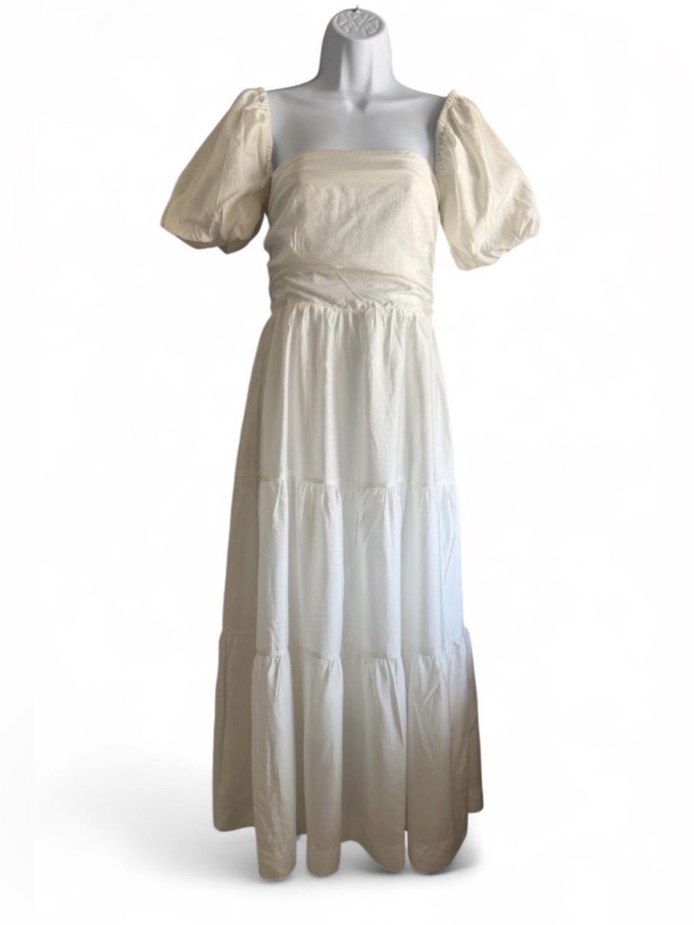 RIHOAS Cream Puff-Sleeve Tiered Maxi Dress